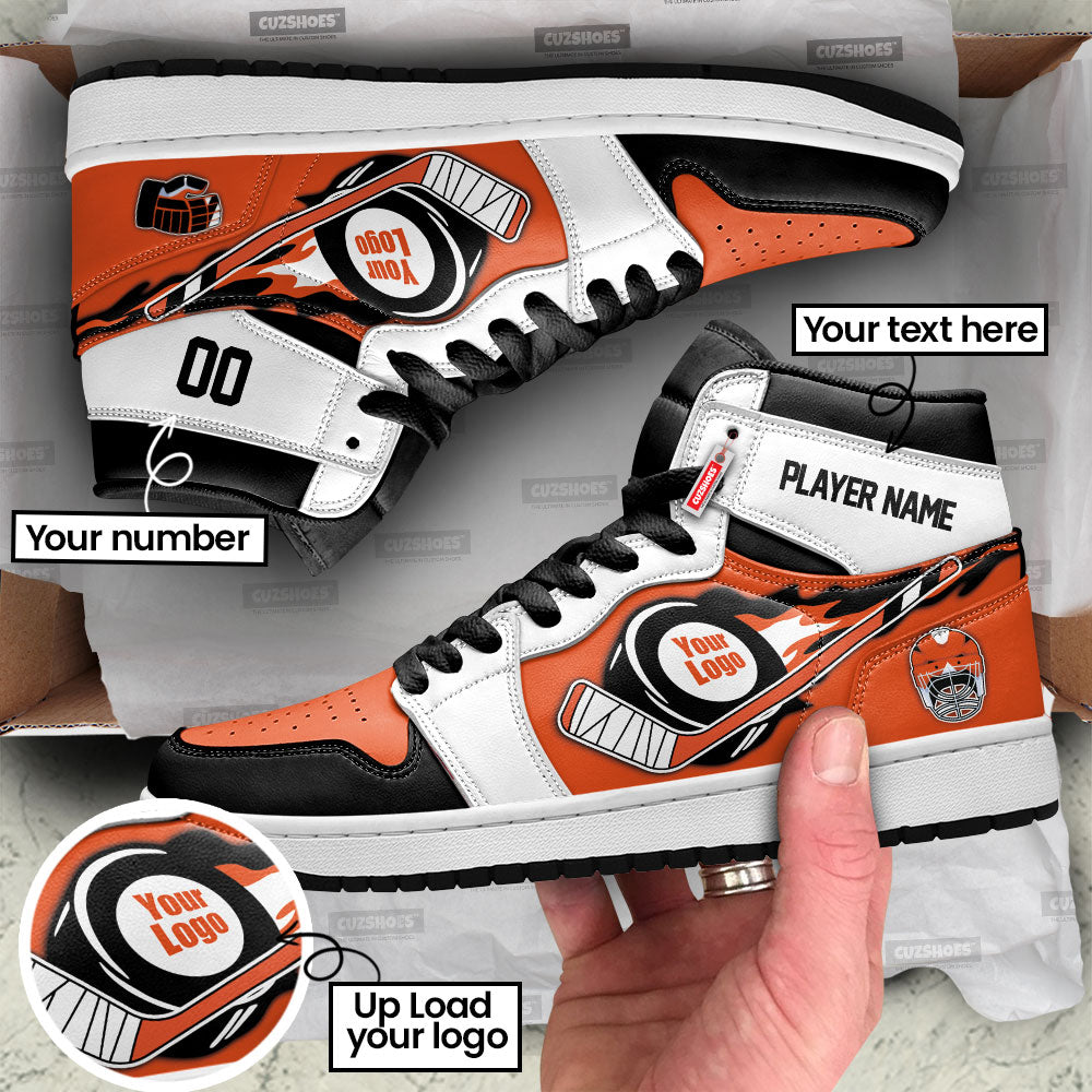 Philadelphia Hockey J1s Sneakers Personalized Your Team-Cuztomshoes