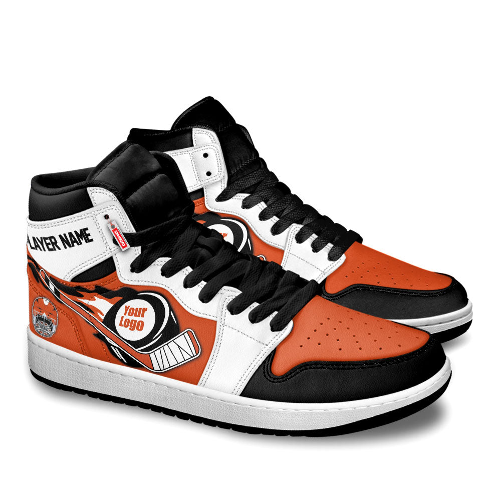 Philadelphia Hockey J1s Sneakers Personalized Your Teamcuztomshoes.com