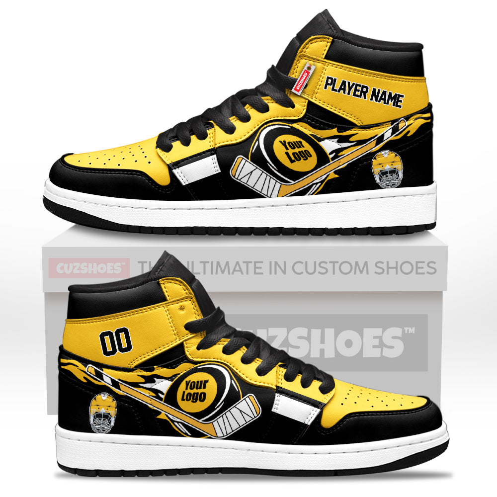 Pittsburgh Hockey J1s Sneakers Personalized Your Teamcuztomshoes.com