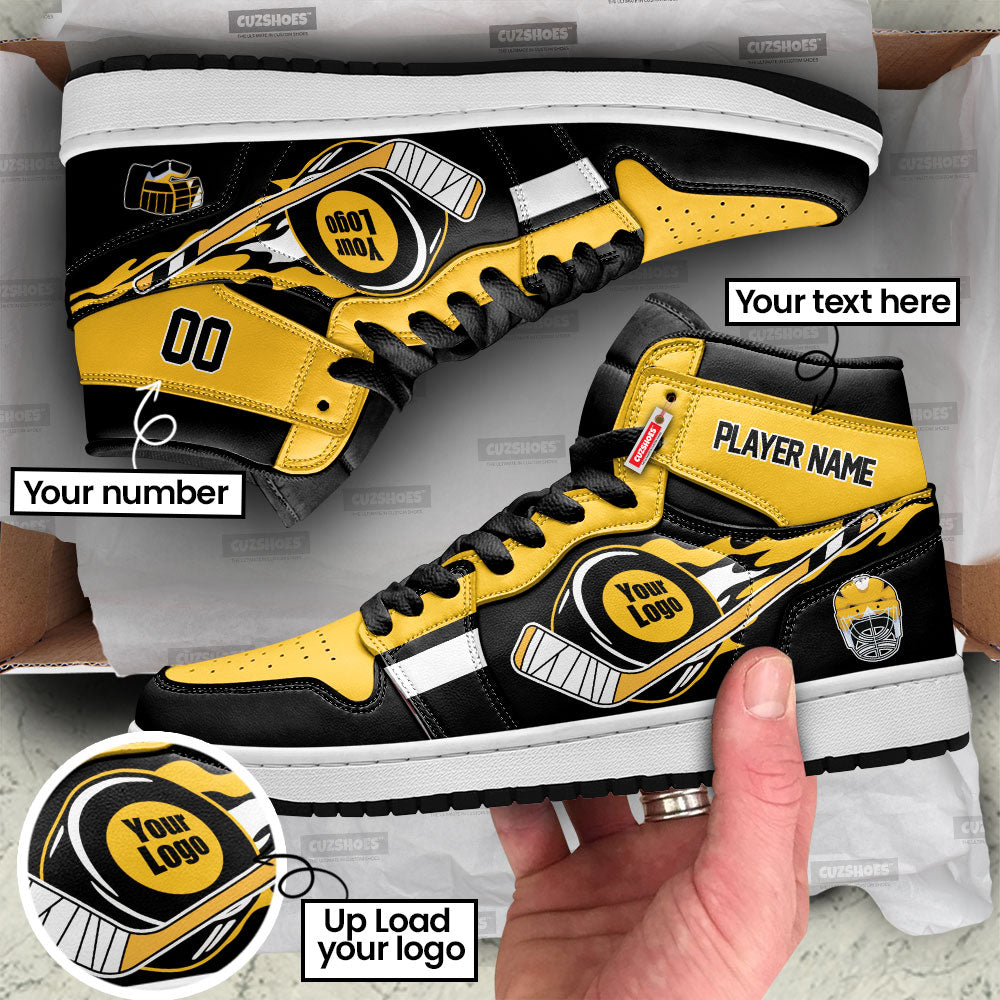 Pittsburgh Hockey J1s Sneakers Personalized Your Team-Cuztomshoes