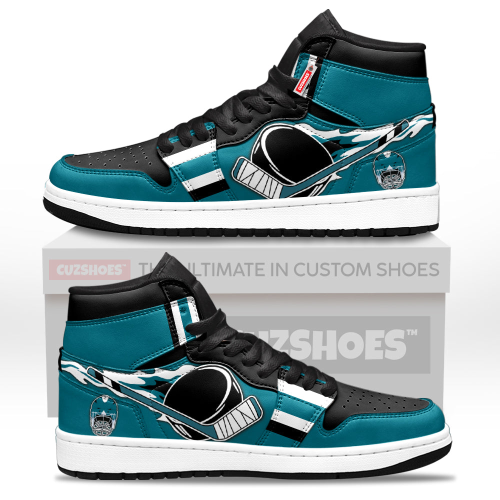 San Jose Hockey J1s Sneakers Personalized Your Team-Cuztomshoes