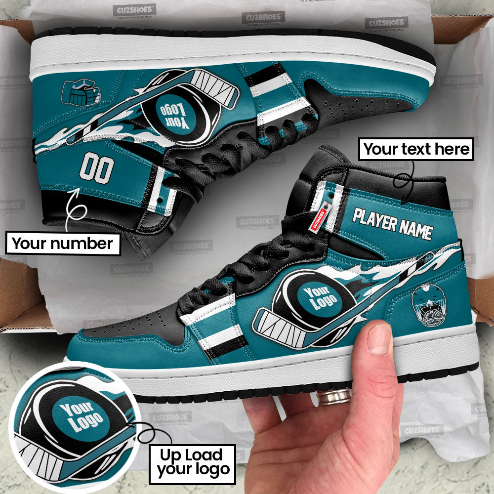 San Jose Hockey J1s Sneakers Personalized Your Team-Cuztomshoes