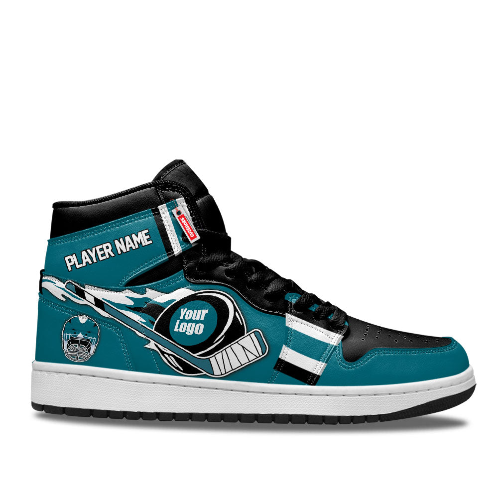 San Jose Hockey J1s Sneakers Personalized Your Team-Cuztomshoes