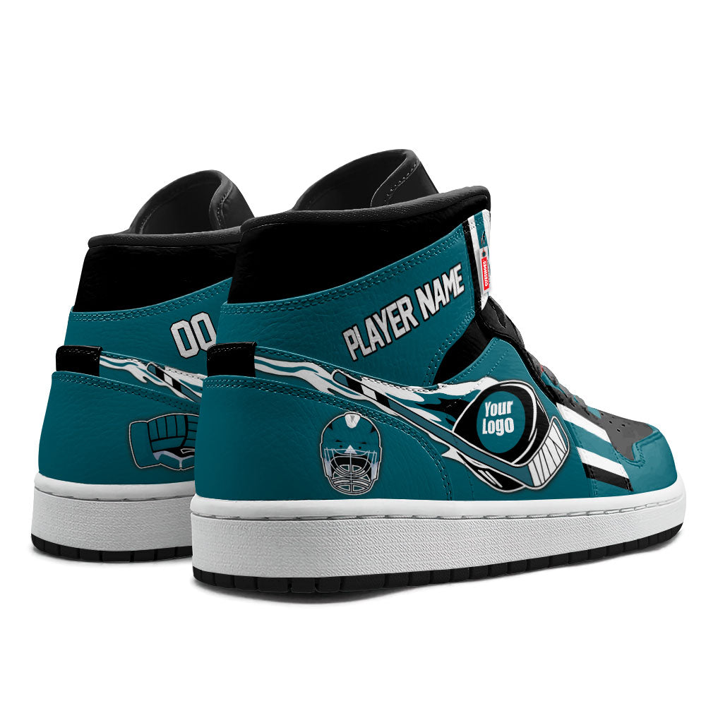 San Jose Hockey J1s Sneakers Personalized Your Teamcuztomshoes.com