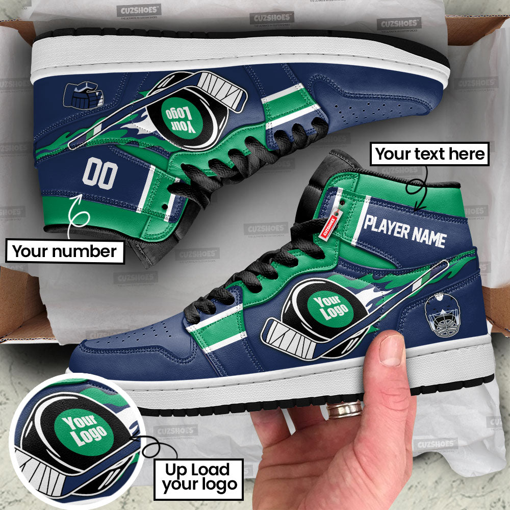 Vancouver Hockey J1s Sneakers Personalized Your Team-Cuztomshoes
