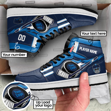 Winnipeg Hockey Leather Shoes Custom Your Team-Cuztomshoes