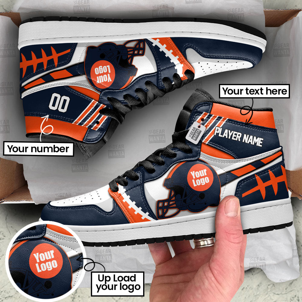 Chicago Football Sneakers Personalized Your Team-Cuztomshoes