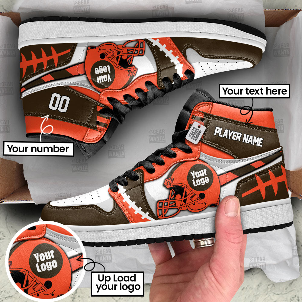 Cleveland Football Sneakers Personalized Your Team-Cuztomshoes