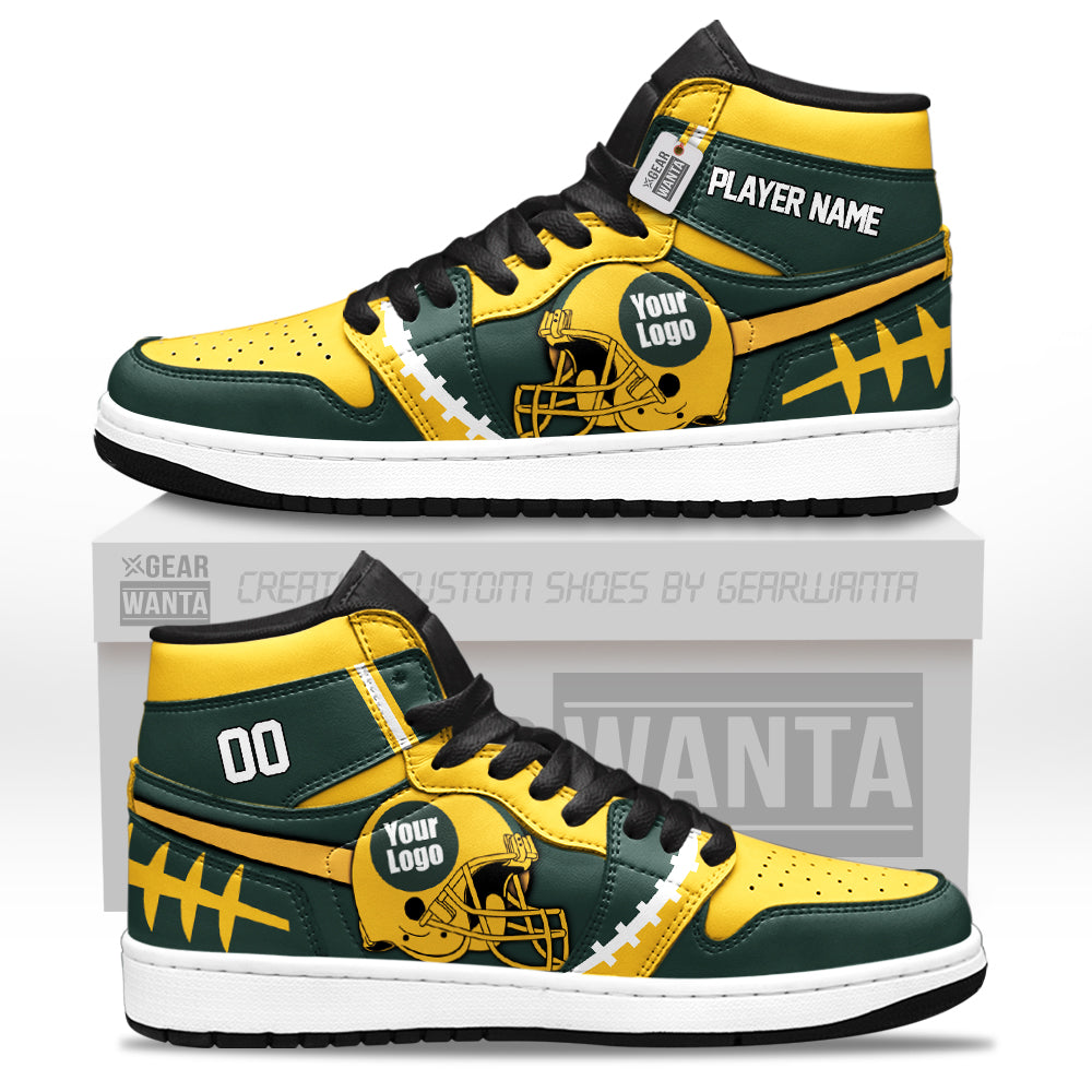 Green Bay Football Sneakers Personalized Your Teamcuztomshoes.com
