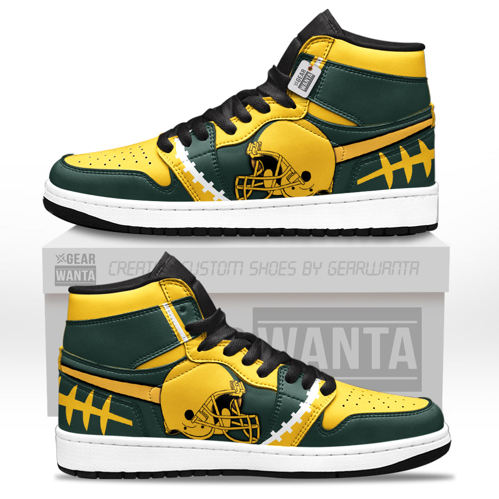 Green Bay Football Sneakers Personalized Your Team-Cuztomshoes