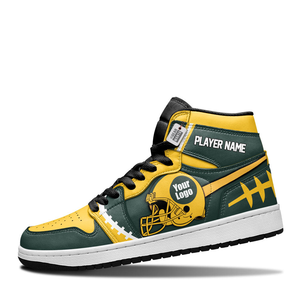 Green Bay Football Sneakers Personalized Your Teamcuztomshoes.com