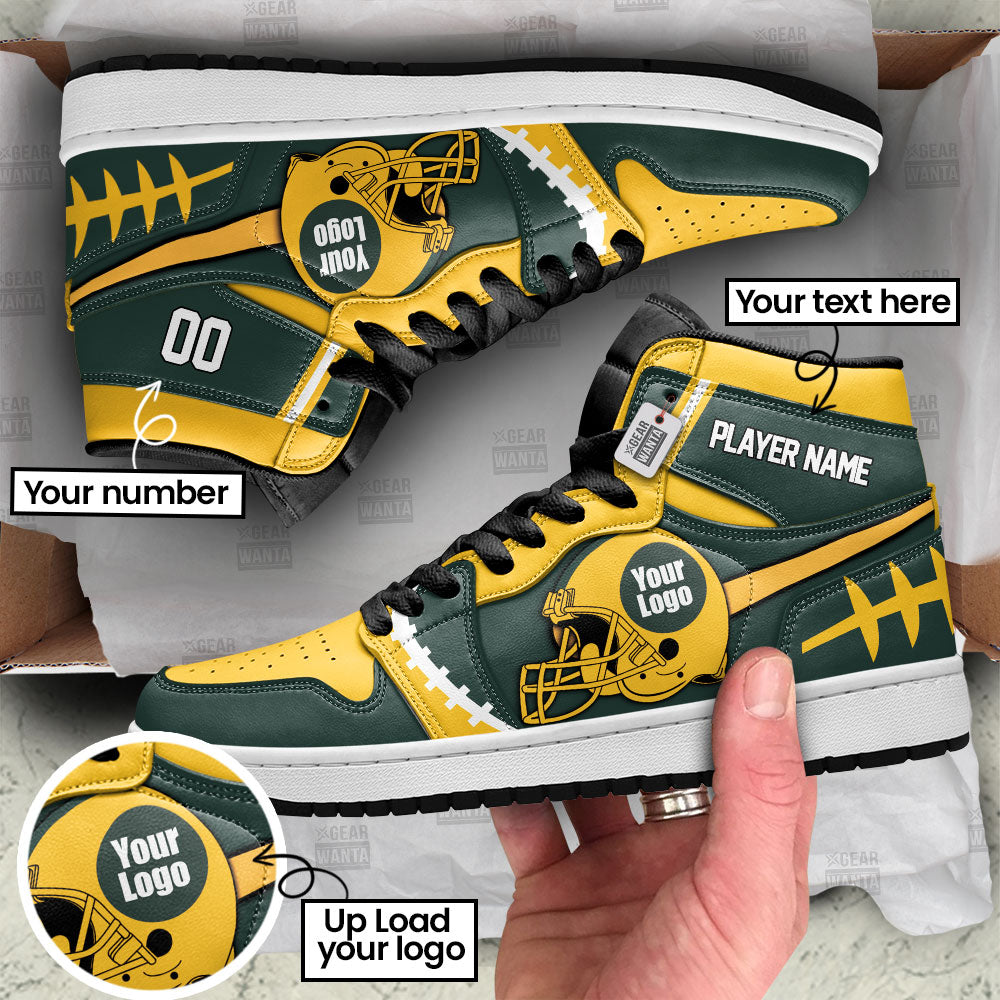 Green Bay Football Sneakers Personalized Your Team-Cuztomshoes