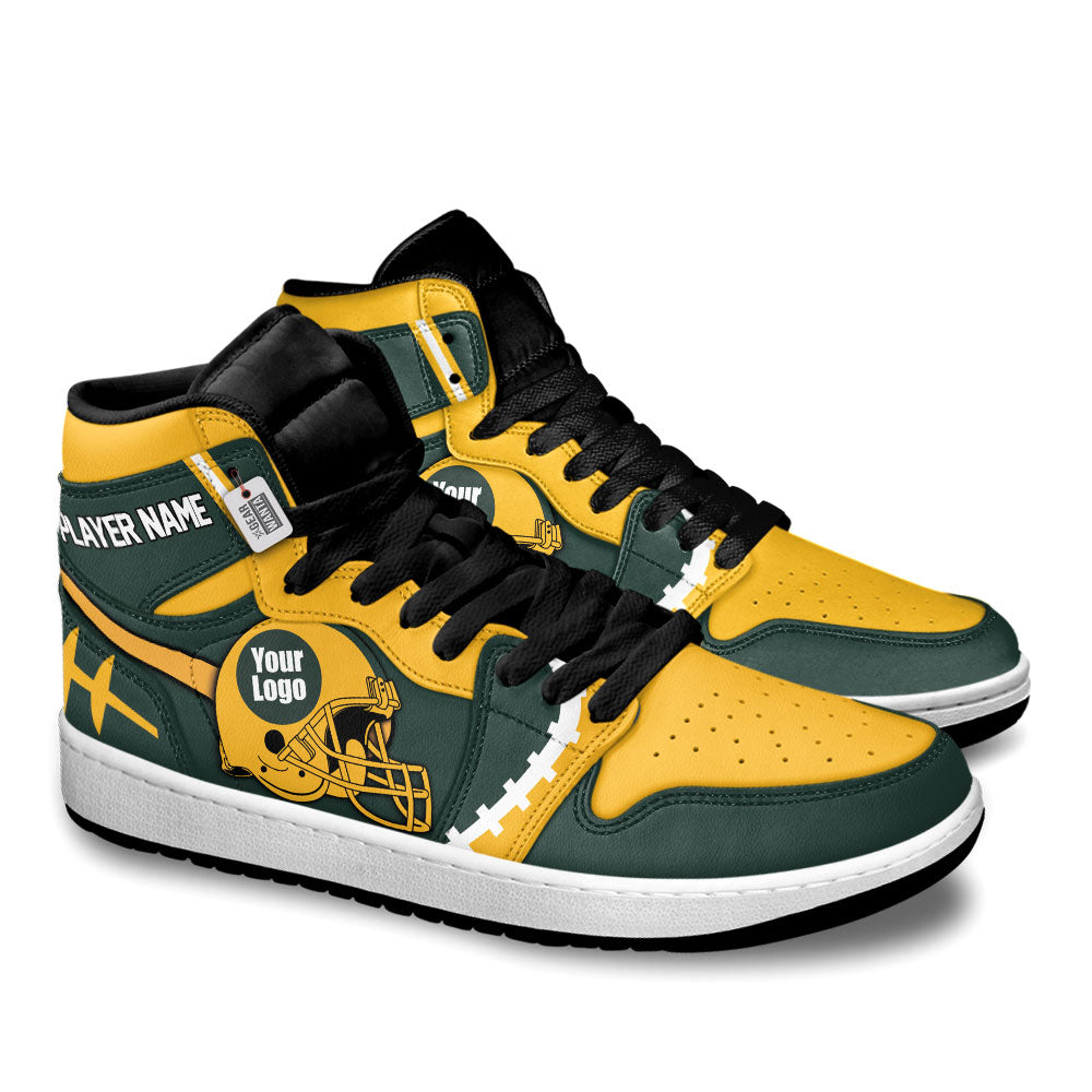 Green Bay Football Sneakers Personalized Your Teamcuztomshoes.com