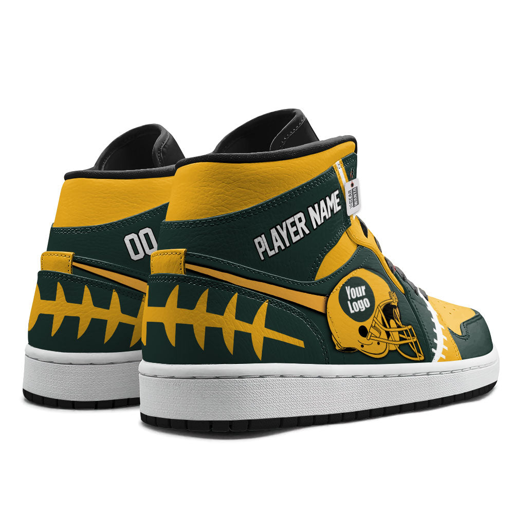 Green Bay Football Sneakers Personalized Your Teamcuztomshoes.com
