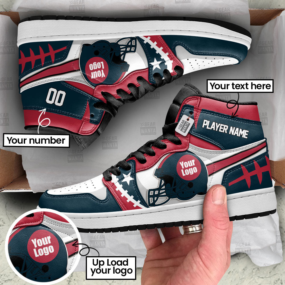 Houston Football Sneakers Personalized Your Team-Cuztomshoes