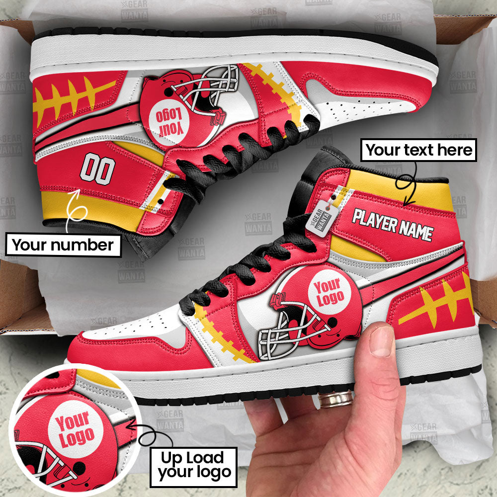 Kansas Football Sneakers Personalized Your Team-Cuztomshoes