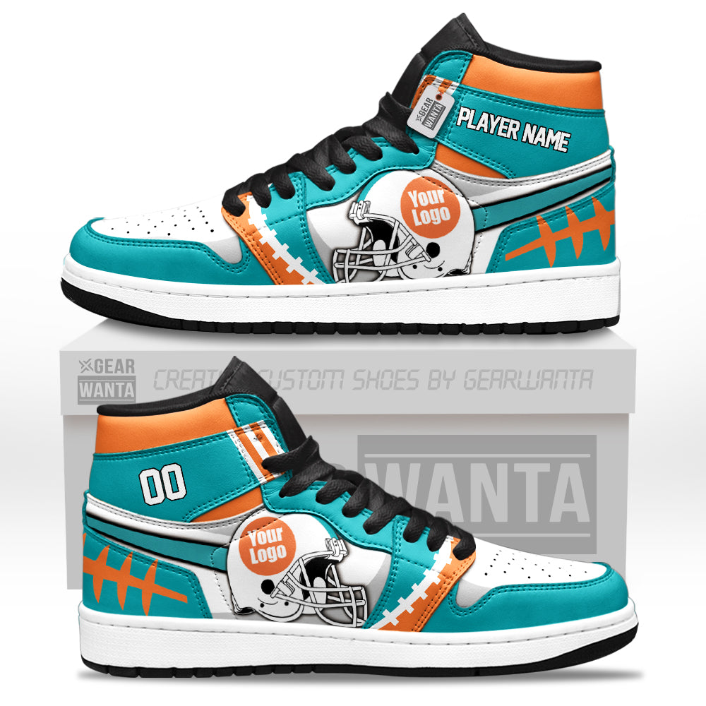 Miami Football Sneakers Personalized Your Teamcuztomshoes.com