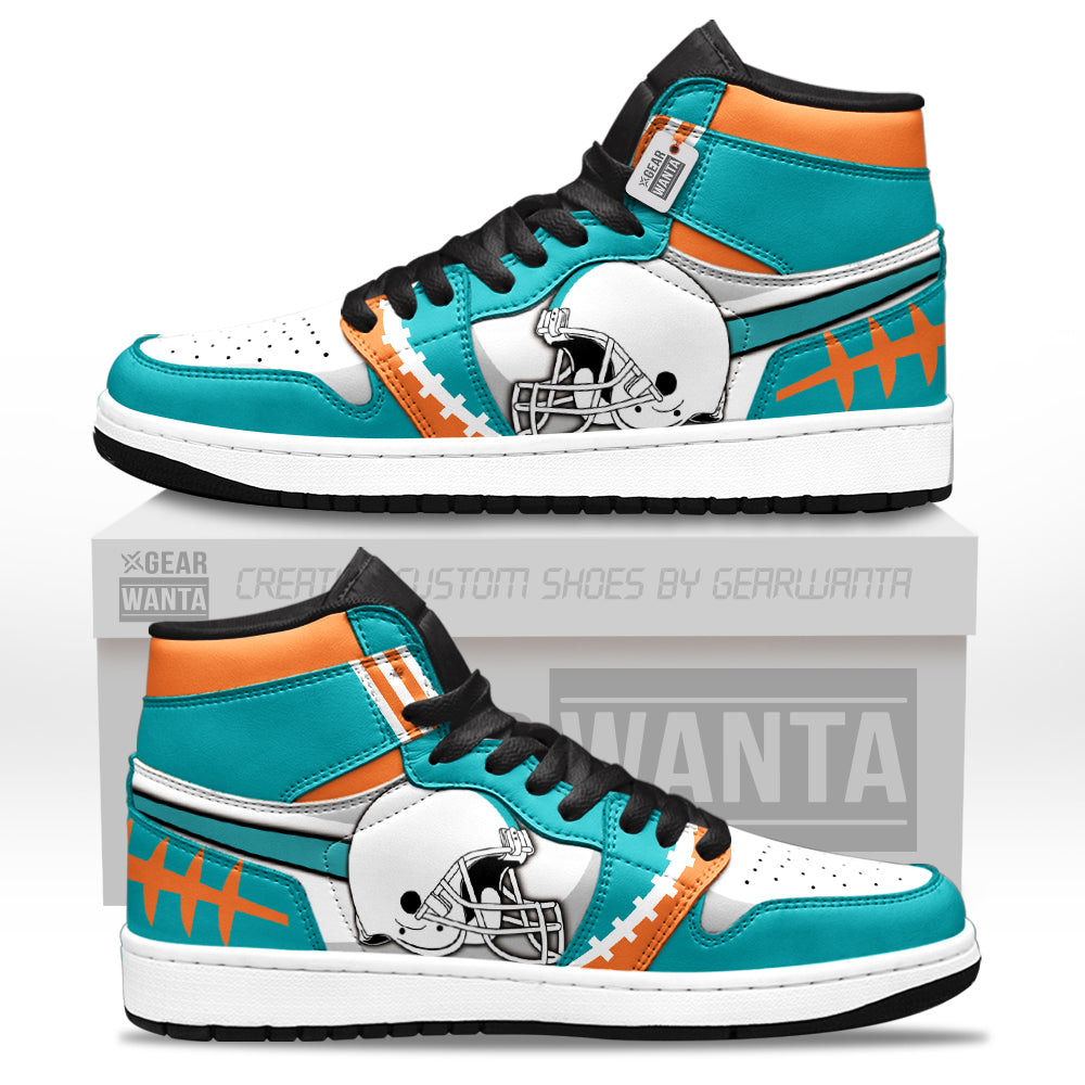 Miami Football Sneakers Personalized Your Team-Cuztomshoes