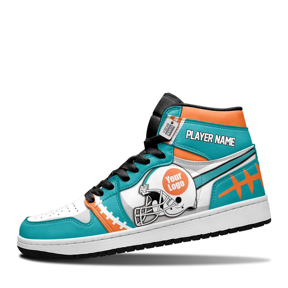 Miami Football Sneakers Personalized Your Teamcuztomshoes.com