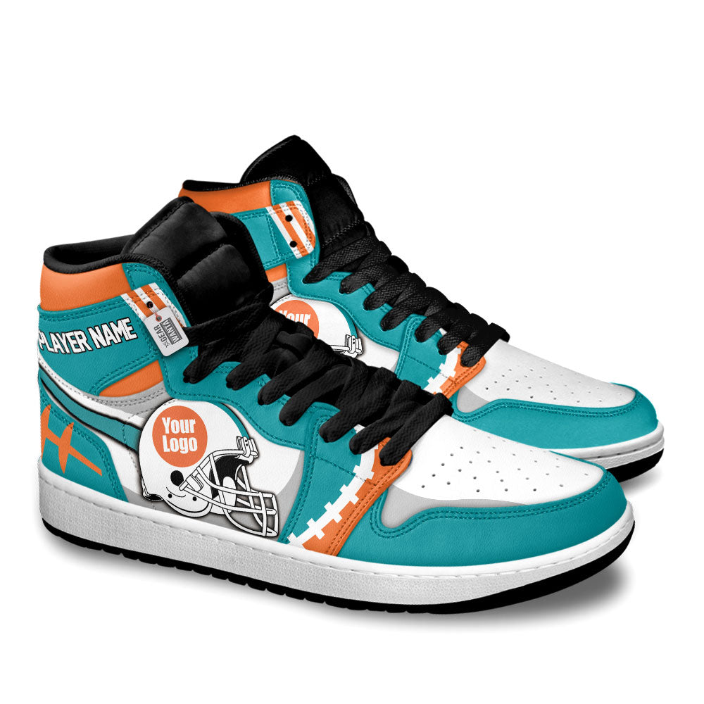 Miami Football Sneakers Personalized Your Teamcuztomshoes.com