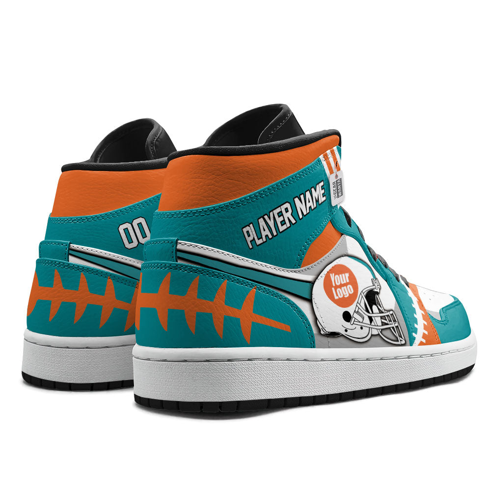 Miami Football Sneakers Personalized Your Teamcuztomshoes.com