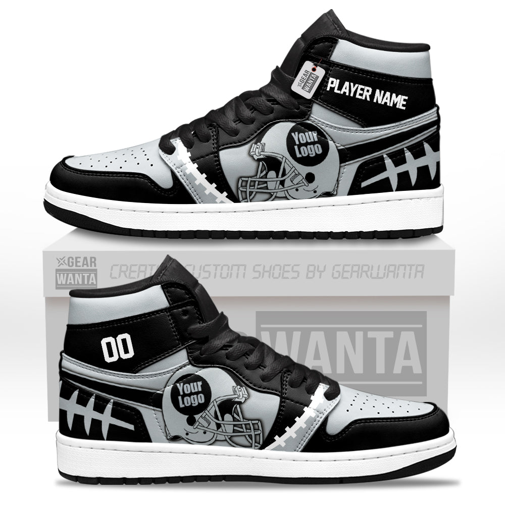 Oakland Football Sneakers Personalized Your Teamcuztomshoes.com