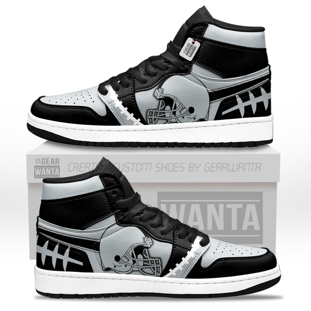 Oakland Football Sneakers Personalized Your Team-Cuztomshoes