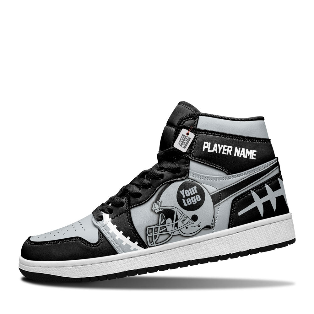 Oakland Football Sneakers Personalized Your Teamcuztomshoes.com