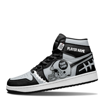 Oakland Leather Shoes Custom Your Football Team - Cuztomshoes.com