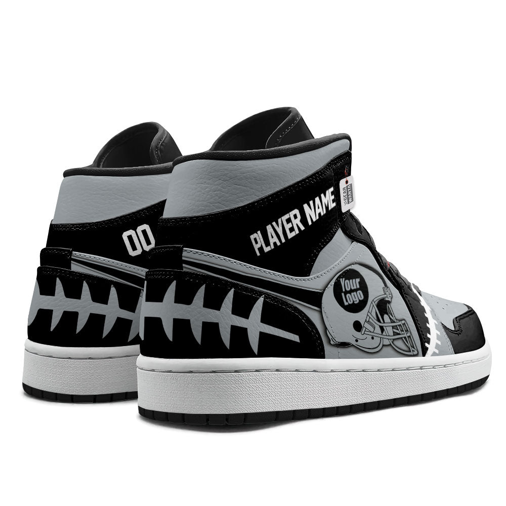 Oakland Football Sneakers Personalized Your Teamcuztomshoes.com