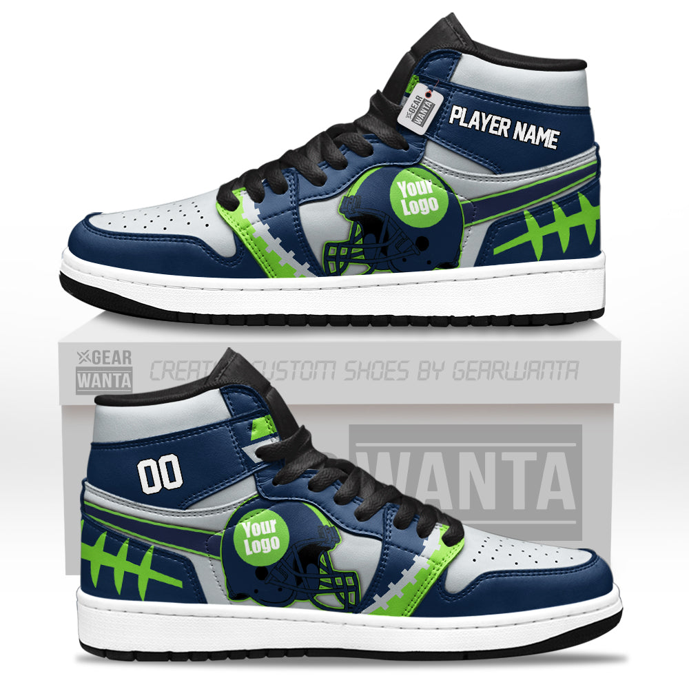 Seattle Football Sneakers Personalized Your Teamcuztomshoes.com
