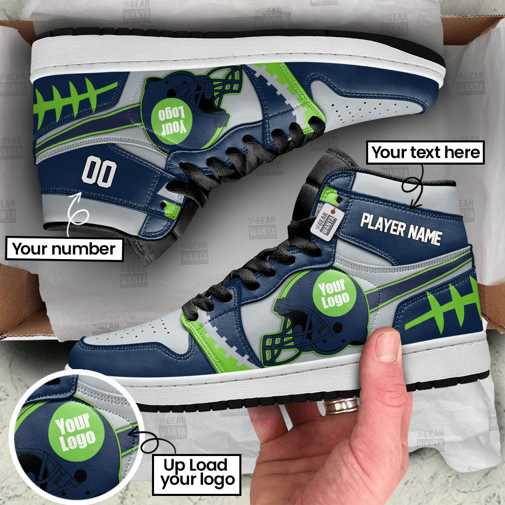 Seattle Football Sneakers Personalized Your Team-Cuztomshoes