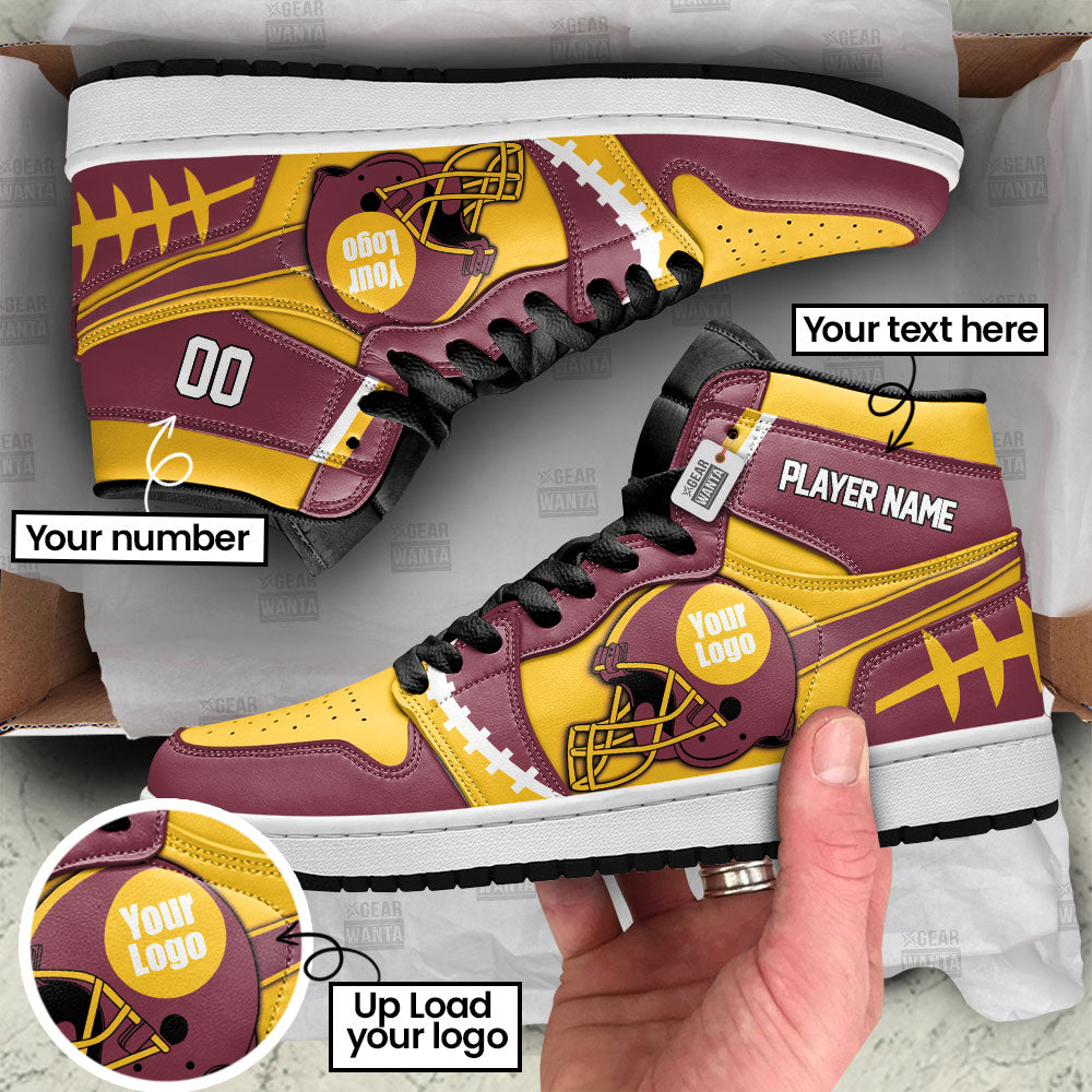 Washington Football Sneakers Personalized Your Team-Cuztomshoes