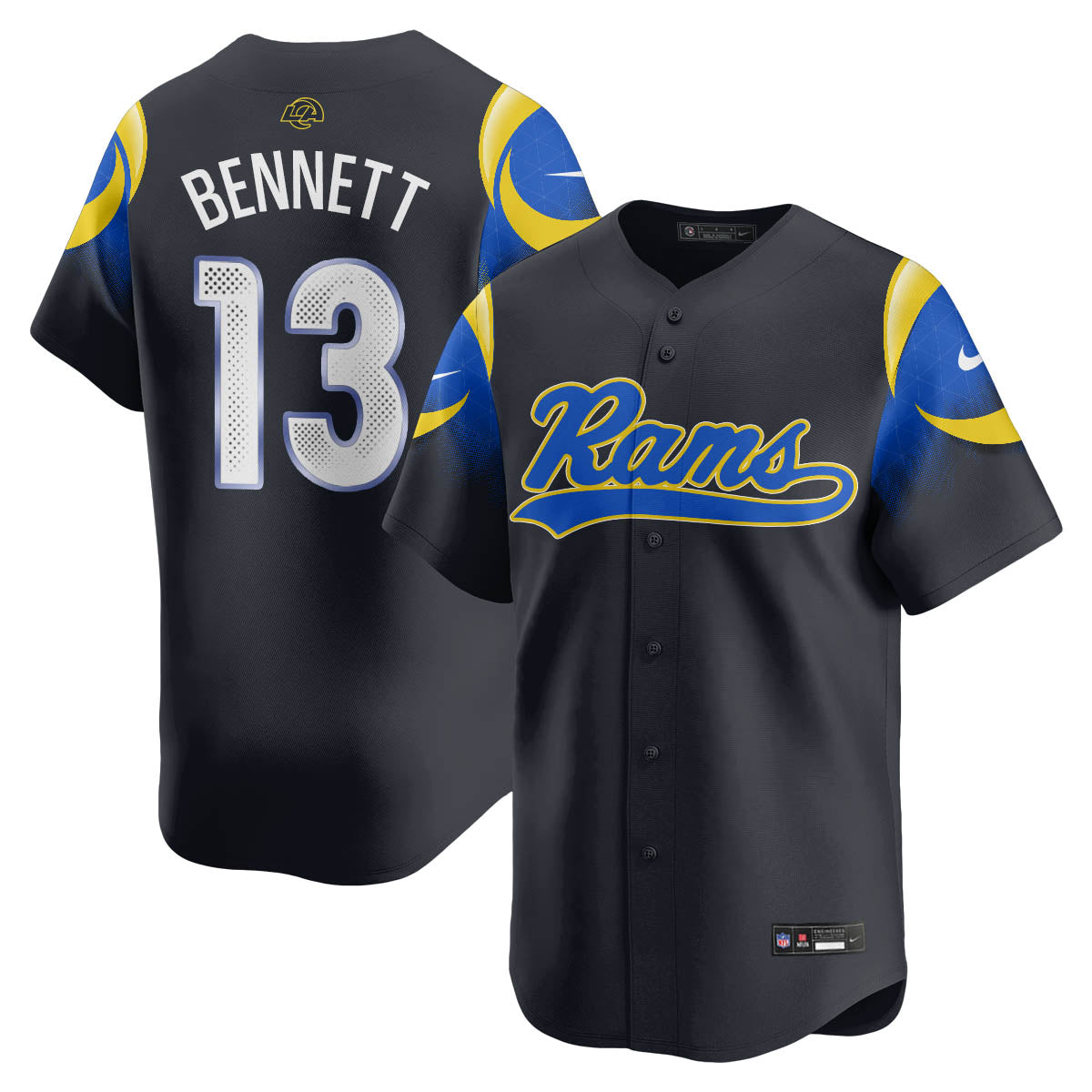 Los Angeles Rams Rivalry Series Baseball Jersey - Stitched