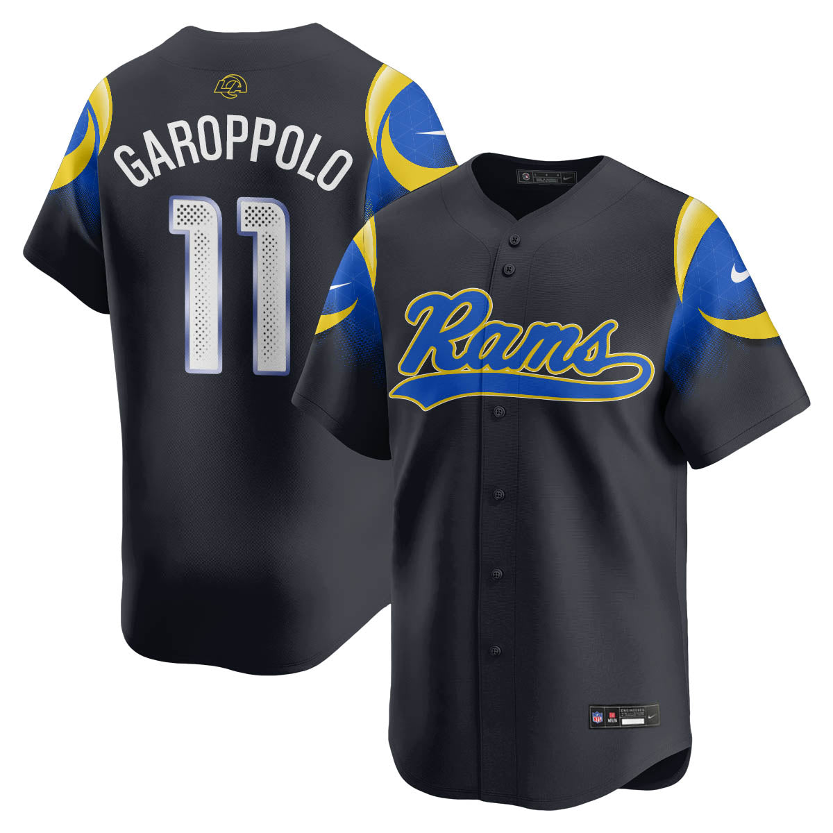 Los Angeles Rams Rivalry Series Baseball Jersey - Stitched