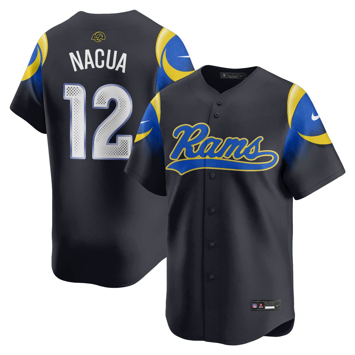 Los Angeles Rams Rivalry Series Baseball Jersey - Stitched