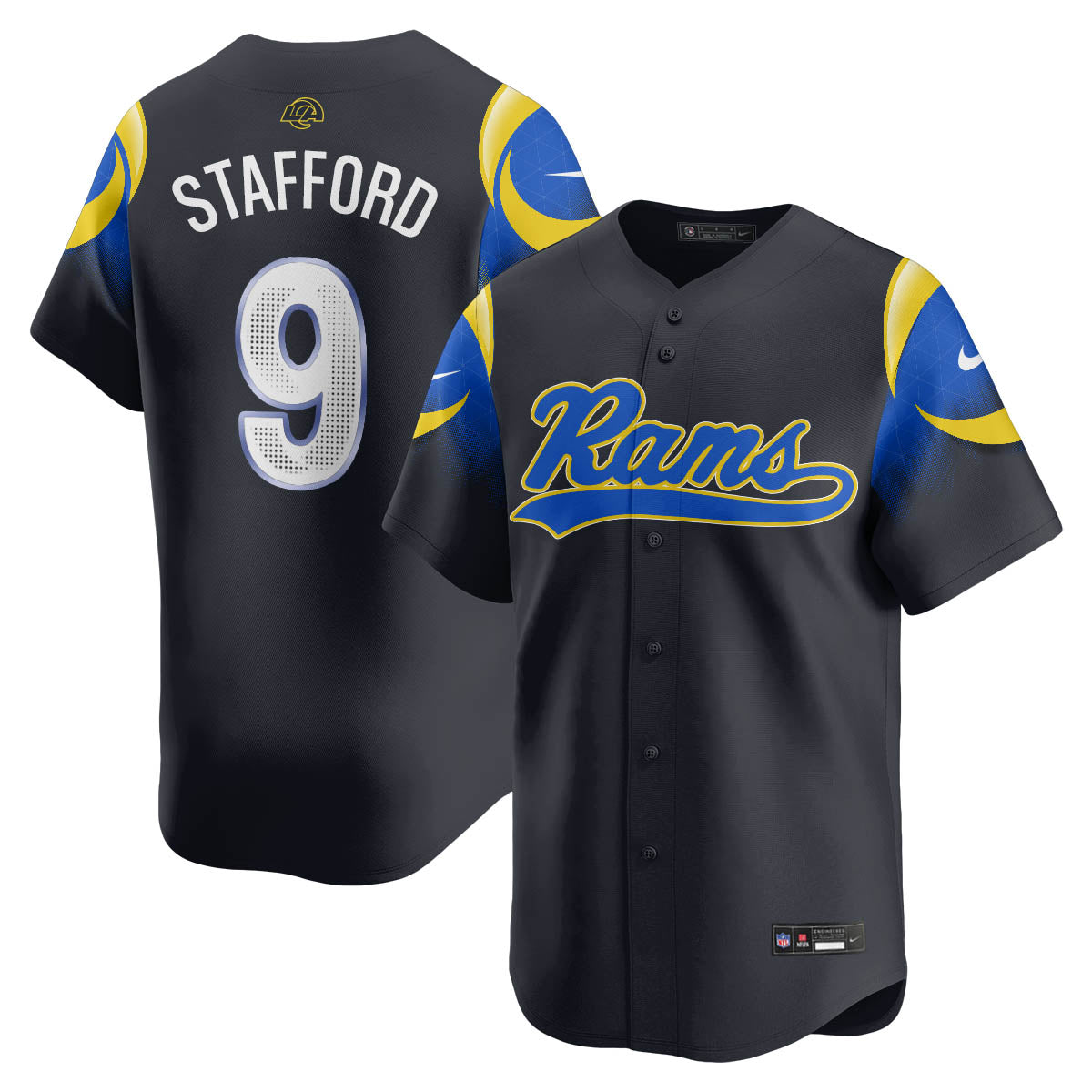 Los Angeles Rams Rivalry Series Baseball Jersey - Stitched