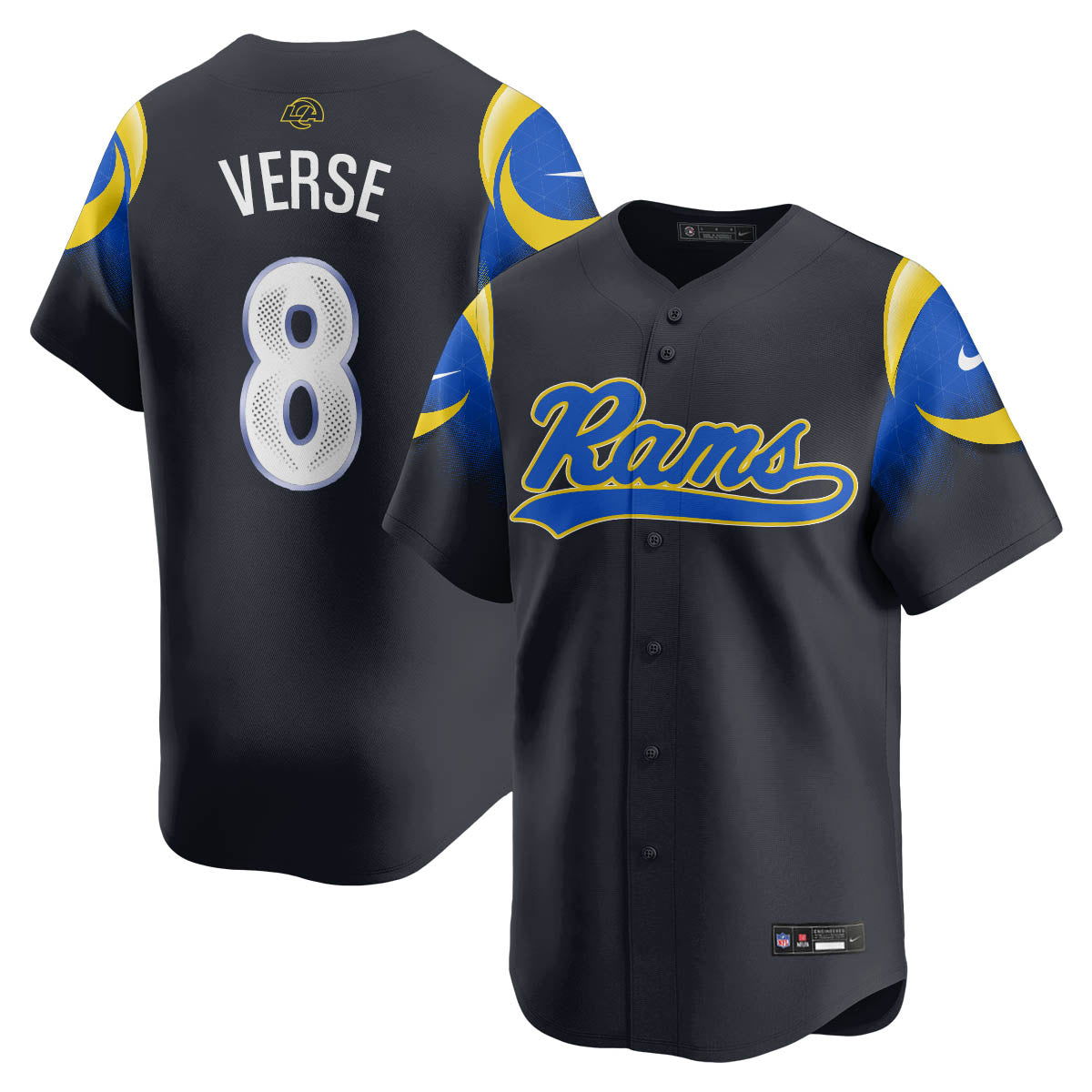 Los Angeles Rams Rivalry Series Baseball Jersey - Stitched