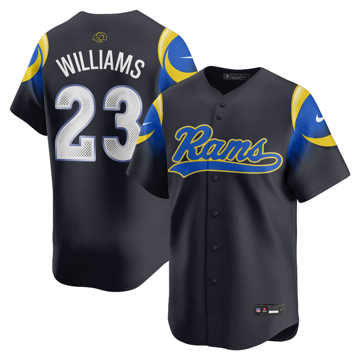 Los Angeles Rams Rivalry Series Baseball Jersey - Stitched