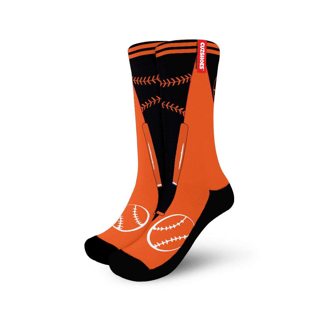 Baltimore Baseball Team Socks- Cuztomshoes