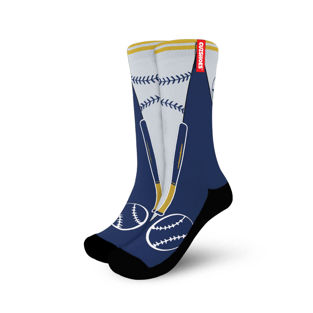 Milwaukee Baseball Team Socks- Cuztomshoes
