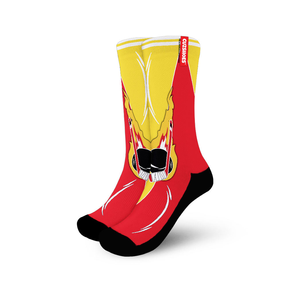 Calgary Hockey Basketball Team Socks- Cuztomshoes
