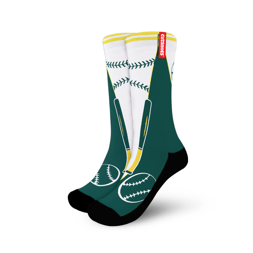 Oakland Baseball Team Socks- Cuztomshoes