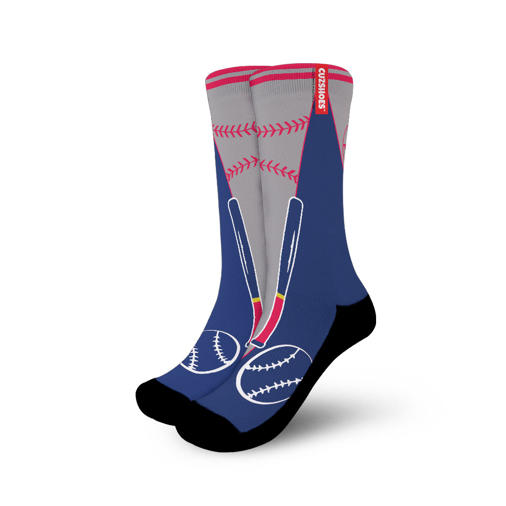 Atlanta Baseball Team Socks- Cuztomshoes