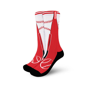 Cincinnati Baseball Team Socks- Cuztomshoes