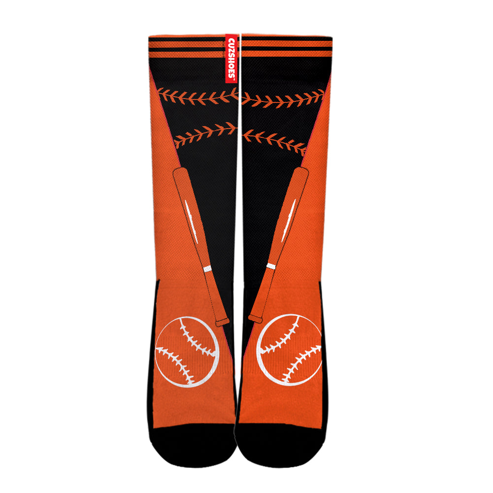 San Francisco Baseball Team Socks- Cuztomshoes