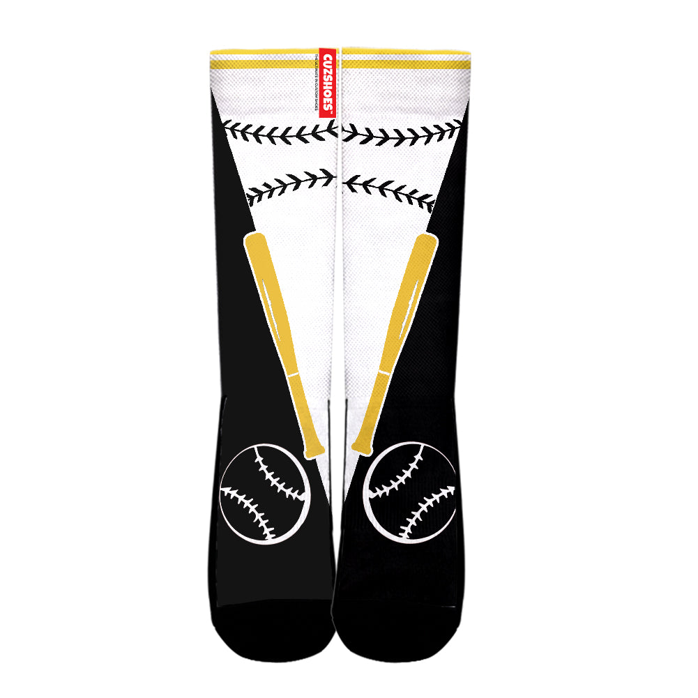 Pittsburgh Baseball Team Socks- Cuztomshoes