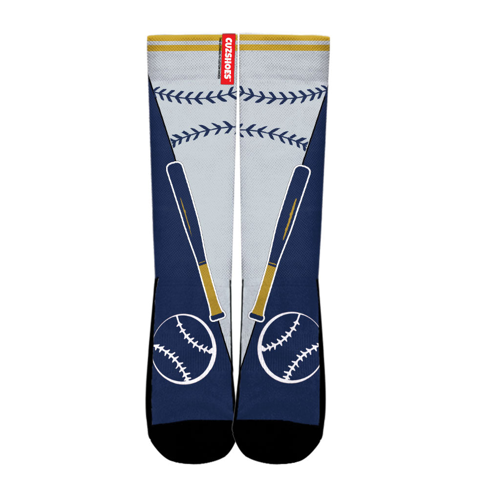 Milwaukee Baseball Team Socks- Cuztomshoes