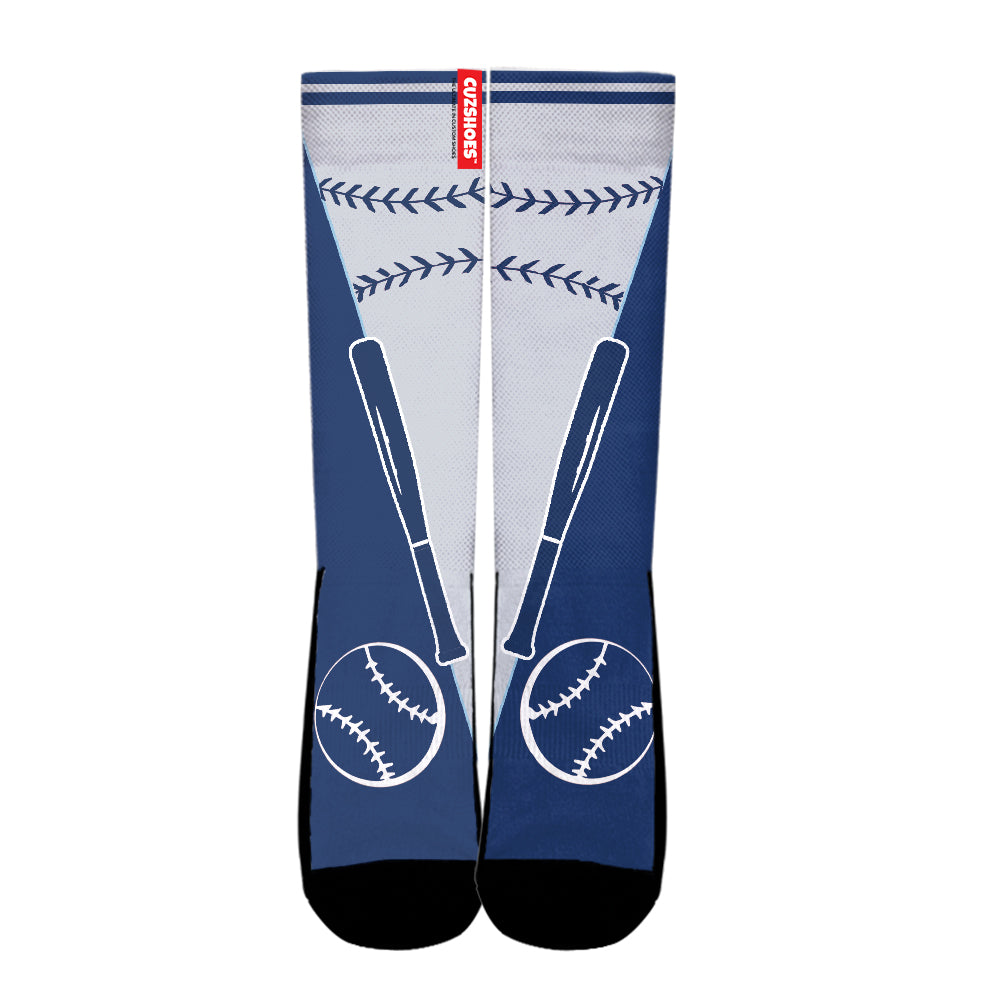 Tampa Bay Baseball Team Socks- Cuztomshoes