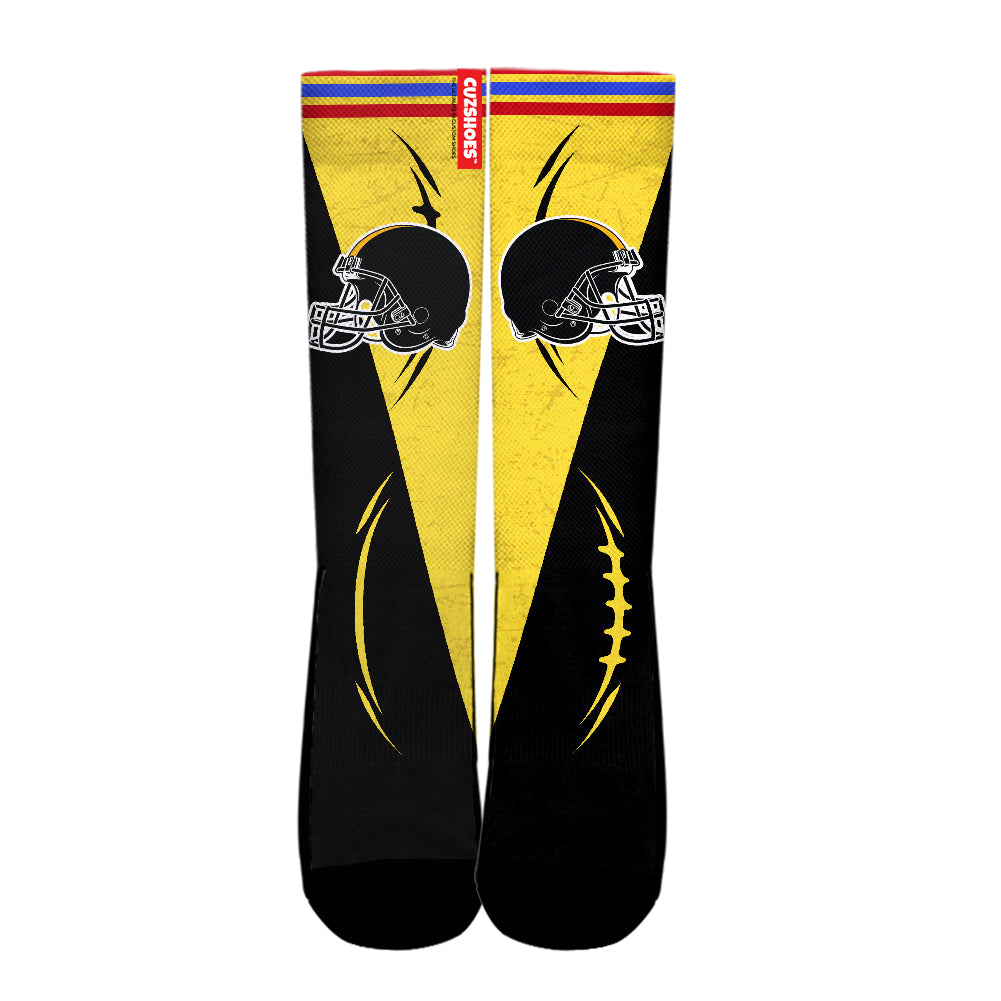 Pittsburgh Football Team Socks- Cuztomshoes